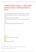 CHEM120 Week 3 Exam 1 – With 100% Correct Answers- Download To Score An A+