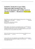 NUR2513/ NUR 2513 (Latest 2024) Maternal-Child Nursing Exam |180 ACTUAL Questions and Verified Answers| Already Graded A – Rasmussen Practice Quiz (3,1,2,4,5,