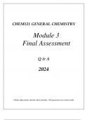 CHEM121 GENERAL CHEMISTRY MODULE 3 COMPREHENSIVE FINAL ASSESSMENT REVIEW