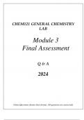 CHEM121 GENERAL CHEMISTRY LAB MODULE 3 COMPREHENSIVE FINAL ASSESSMENT REVIEW