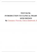 INTRODUCTION TO CLINICAL PHARMACOLOGY 10TH EDITION By Constance Visovsky, Cheryl Zambroski, Shirley Hosler,  Chapters 1-20 With  Rationales, Test Bank