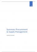 Complete Summary Procurement and Supply Management