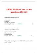 ARRT Patient Care review questions 2024/25