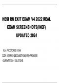 HESI RN EXIT EXAM V4 2022 REAL  EXAM SCREENSHOTS(INEF) UPDATED 2024  REAL PROCTORED EXAM
