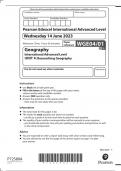 Pearson Edexcel A-Level Geography  Advanced  Level UNIT 4: Researching Geography May  2023 Authentic Marking Scheme Attached