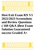2022; HESI RN EXIT EXAM V2 WITH COMPLETE SOLUTION.