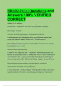 BEST ANSWERS NR602-Final Questions and  Answers 100% VERIFIED  CORRECT
