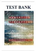 Test Bank For Sensation & Perception by E. Bruce Goldstein||ISBN 978-1133958475||All Chapters||Complete Guide A+