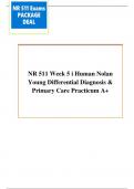 NR 511 Week 5 i Human Nolan  Young Differential Diagnosis &  Primary Care Practicum A+