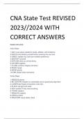 CNA State Test REVISED 2023//2024 WITH  CORRECT ANSWERS