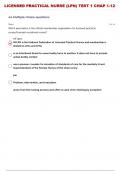 LICENSED PRACTICAL NURSE (LPN) TEST 1 CHAP 1-12