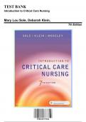 Test Bank for Introduction to Critical Care Nursing, 7th Edition by Mary Lou Sole, 9780323377034 , Covering Chapters 1-21 | Includes Rationales