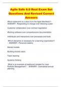 Agile Safe 6.0 Real Exam Set  Questions And Revised Correct  Answers