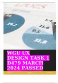 WGU UX DESIGN TASK 1 D479 MARCH 2024 PASSED 100%