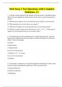 Med Surg 1 Test Questions with Complete Solutions, A+