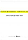 Dimensions of Nursing Practice Final Exam Notes,2024