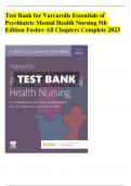 Varcarolis’ Essentials of Psychiatric Mental Health Nursing 5th Edition Fosbre Test Bank | All Chapters A+