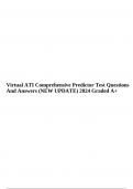 Virtual ATI Comprehensive Predictor Test Questions And Answers (NEW UPDATE) 2024 Graded A+.