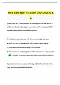 Med-Surg Hesi PN Exam 2024/2025 Q & A