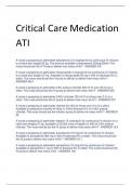 Critical Care Medication  ATI