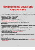 PHARM Exam 200 QUESTIONS AND ANSWERS 2024 