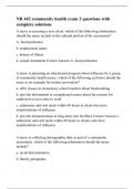 COMMUNITY NR 442 : - Chamberlain College of Nursing NR 442 community health exam 2 questions with complete solutions.