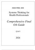 (WGU D458) PHIL 1031 SYSTEMS THINKING FOR HEALTH PROFESSIONALS COMPREHENSIVE FINAL