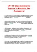 D072 Fundamentals for Success in Business Pre Assessment