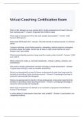 Virtual Coaching Certification Exam Questions with correct Answers