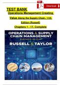 TEST BANK For Operations and Supply Chain Management, 11th Edition, by Roberta S. Russell, Bernard W. Taylor, Complete Chapters 1 - 17, Verified Latest Version