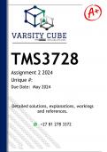 TMS3728 Assignment 2 (DETAILED ANSWERS) 2024 - DISTINCTION GUARANTEED 