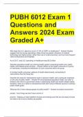 PUBH 6012 Exam 1 Questions and Answers 2024 Exam Graded A+