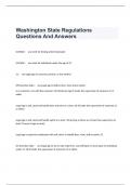 Washington State Regulations Questions And Answers