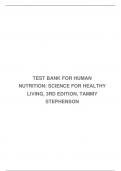 TEST BANK FOR HUMAN NUTRITION: SCIENCE FOR HEALTHY LIVING, 3RD EDITION, TAMMY STEPHENSON