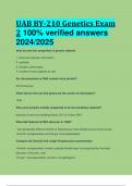 BEST ANSWERS UAB BY-210 Genetics Exam 2 100% verified answers  2024/2025