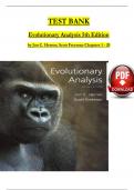 Evolutionary Analysis, 5th Edition TEST BANK by Jon C. Herron; Scott Freeman, Verified Chapters 1 - 20, Complete Newest Version 