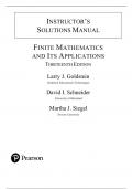 Solution Manual For Finite Mathematics And Its Applications 13th Edition By Larry J. Goldstein, David I. Schneider, Martha J. Siegel , Jill Simmons / Updated Version 2024 
