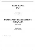 Test Bank For Community Development in Canada, 3rd Edition by Jason D. Brown Chapter 1-11