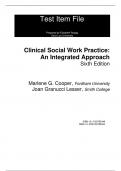 Test Bank For Clinical Social Work Practice An Integrated Approach, 6th Edition by Marlene G Cooper, Joan Granucci Lesser 