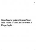 Solutions Manual For Fundamental Accounting Principles Volume 1 Canadian 15th Edition By Larson - Newest Version Complete Chapters (2024/2025)