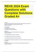 REHS 2024 Exam Questions with Complete Solutions Graded A+