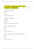 PCT NHA EXAM 2024 WITH 100% CORRECT ANSWERS