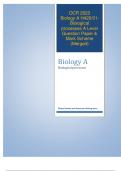 OCR 2023  Biology A H420/01:  Biological  processes A Level Question Paper &  Mark Scheme  (Merged)