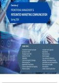 Overview of Promotional Management and Integrated Marketing Communication - Spring 2024