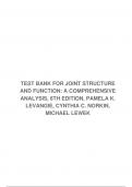 Test Bank for Joint Structure and Function- A Comprehensive Analysis 6th Edition Levangie