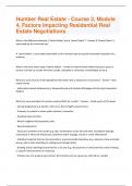 Humber Real Estate - Course 2, Module 4, Factors Impacting Residential Real Estate Negotiations   Graded A Q&A Complete
