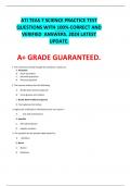 ATI TEAS 7 SCIENCE PRACTICE TEST QUESTIONS WITH 100 CORRECT AND VERIFIED  ANSWERS. 2024 LATEST UPDATE.