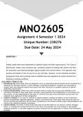 MNO2605 Assignment 4 (ANSWERS) Semester 1 2024 - DISTINCTION GUARANTEED