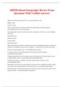 ARDMS Renal Sonography Review Exam Questions With Verified Answers