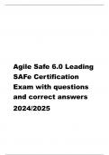 2024 Agile Safe 6.0 Leading ACTUAL EXAM QUESTIONS WITH CORRECT ANSWERS VERIFIED BY EXPERTS NEW GENERATION